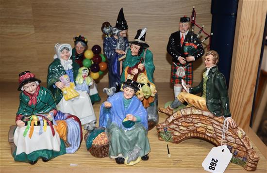 Eight Royal Doulton figures including Silks and Ribbons, HN 2017